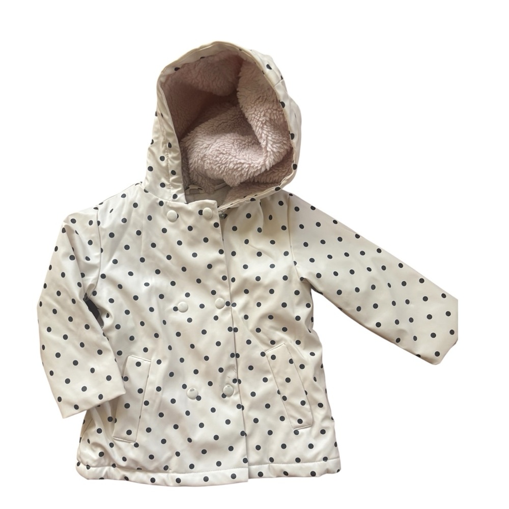 Rain Jacket| Zara Cream and Black Polka Dot